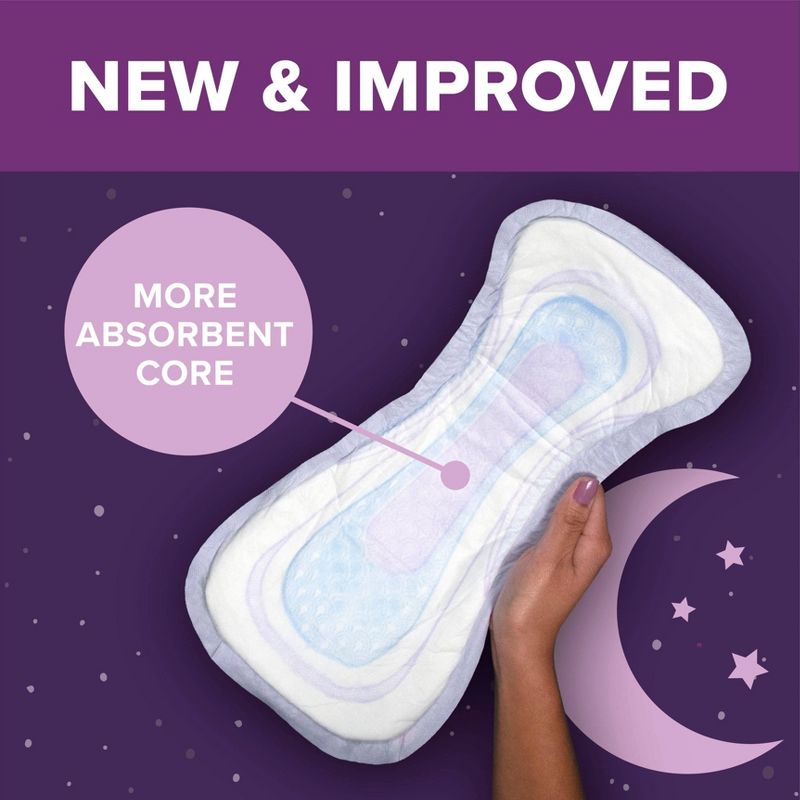 Poise Incontinence Bladder Control Pads for Women - Extra Coverage - Overnight Absorbency (8 Drop), 5 of 8