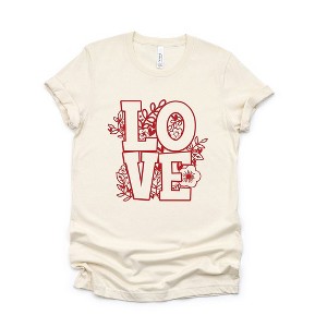 Simply Sage Market Women's Love Floral Short Sleeve Graphic Tee - 1 of 4