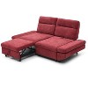 GDFStudio Eric 85" Fabric Pull-Out Sleeper Sofa with Adjustable Armrest and Backrest, Burgundy - 4 of 4