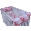 Bacati - Watercolor Floral Coral Gray Set of 2 Small Side Crib Rail Guard Covers - 4 of 4