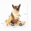 LuxenHome 16.3" LuxenHome Kitten and Dog with Skateboard Sculpture Resin Statue, Indoor and Outdoor Brown - 4 of 4