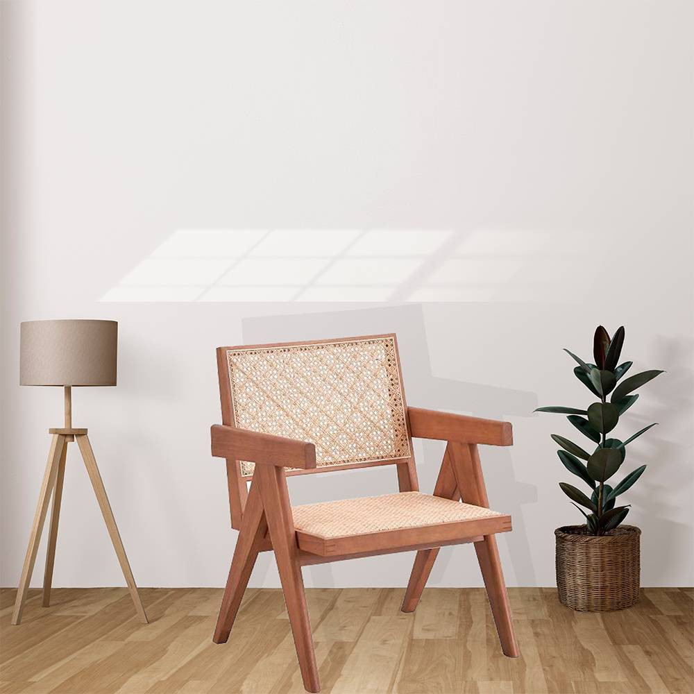 Photos - Sofa 24" Velentina Accent Chair Rattan/Natural Finish - Acme Furniture