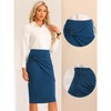 INSPIRE CHIC Women's Work Ruched High Waist Midi Pencil Skirt - 2 of 4