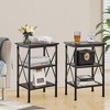 VECELO Modern X-Design Nightstand, End/Side Table with 3 Storage Shelves for Bedroom or Living Room - 2 of 4