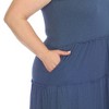 Women's Plus Size Scoop Neck Tiered Midi Dress - White Mark - 4 of 4