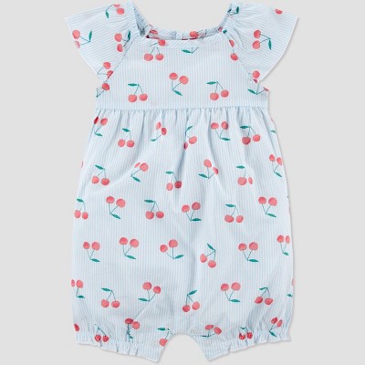 Baby Girls' Cherries Romper - Just One You® made by carter's Blue Newborn
