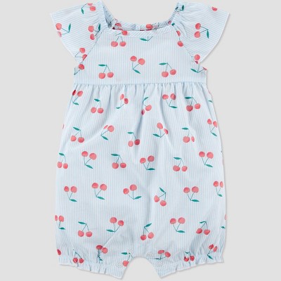 Image of Baby Girls' Cherries Romper - Just One You® made by carter's Blue 3M
