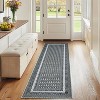 Washable Rugs for Living Room,Geometric Bordered Non Slip Dining Room Carpet, Low Pile Ultra Thin Floor Cover, Modern Non Shedding - 3 of 4