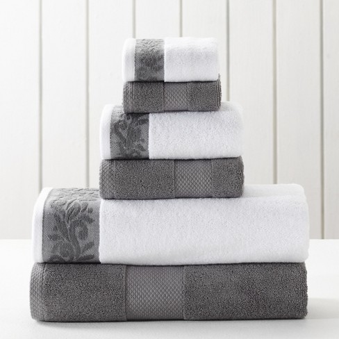 Modern Threads 6-Piece Towel Set With Filgree Jacquard Border. - image 1 of 4