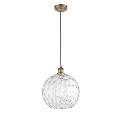 Athens Water Glass - 1 Light Cord Mini Pendant In Industrial Style-15 Inches Tall and 12 Inches Wide
