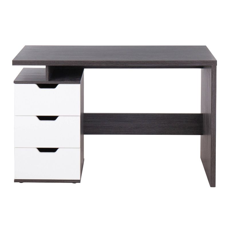 Quinn Contemporary Computer Desk Wood Charcoal/White - LumiSource, 6 of 13