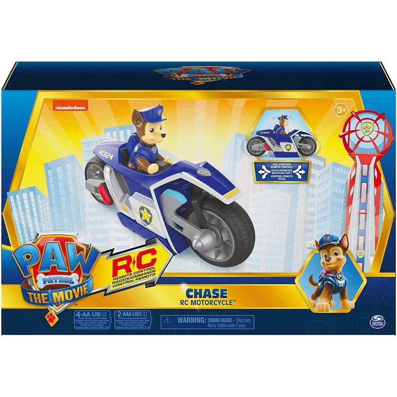 Paw Patrol, Chase RC Movie Motorcycle, Remote Control Car Kids Toys for Ages 3 and up, 2 of 4