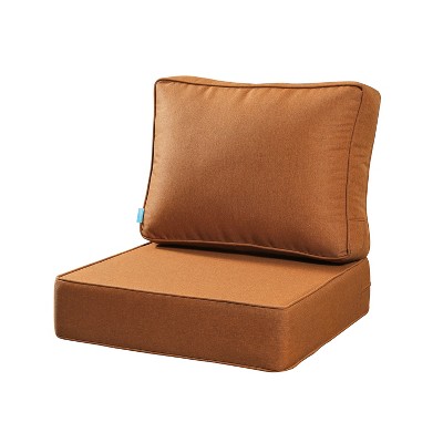 ARTPLAN Deep Seat Outdoor Cushion,Set 24"x24"x6" ,18x24" Bench Outdoor Chair Cushions, Polyester Fill Back for Patio Furniture ,Square