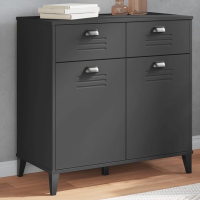 vidaXL Sideboard Storage Side Cabinet Living Room Furniture Solid Wood Pine, with 2 Drawers