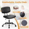CAVINAS Home Office Desk Chairs, PU Leather Armless Desk Chair with Adjustable Height, 360° Swivel Office Chair, Small Task Chair with Wheels - 4 of 4