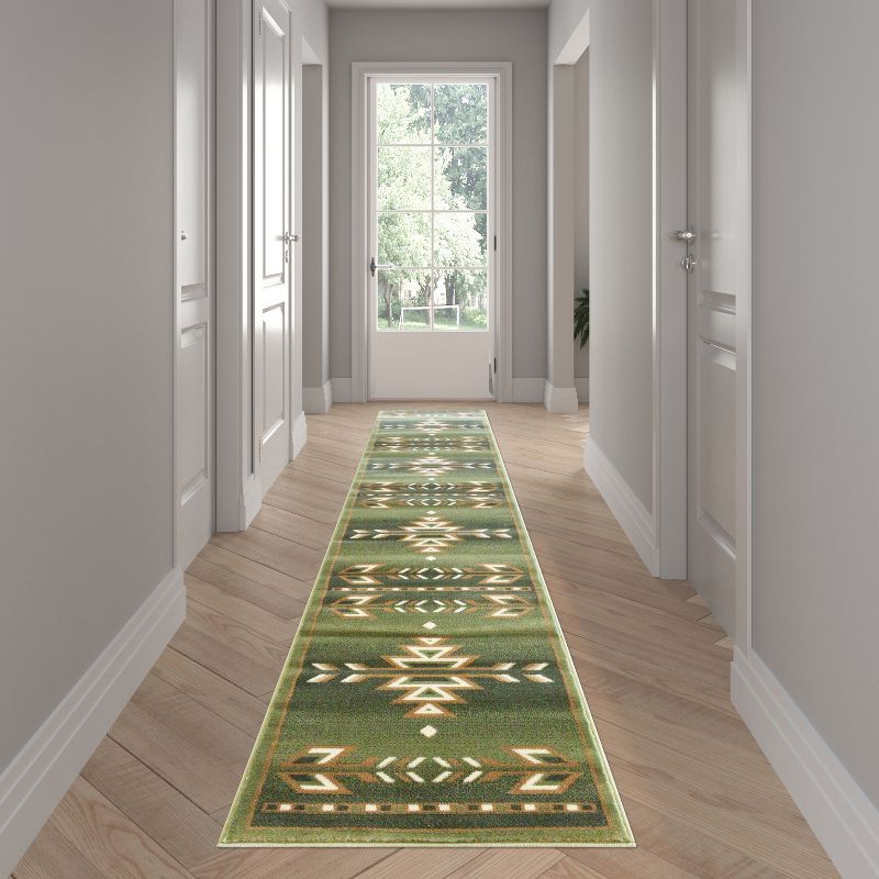 Emma and Oliver Olefin Accent Rug with Southwestern Geometric Arrow Design and Natural Jute Backing, 2 of 5
