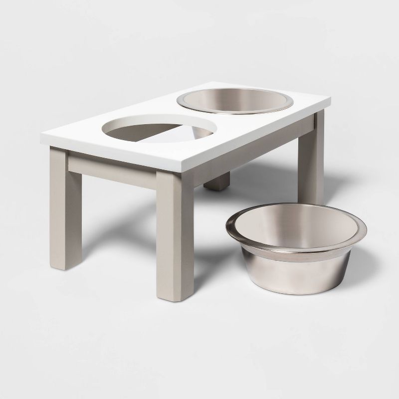 Traditional Short Elevated Dual Tone Dog Bowl with Sour Cream Top - Off-White - Boots &#38; Barkley&#8482;, 4 of 10