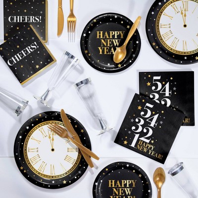 'New Year' Deluxe Party Supplies Kit Gold