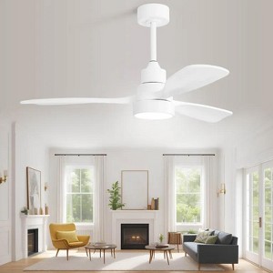 GDFStudio Motson 48" Modern Wood Ceiling Fan with Remote and 3CCT LED Light - 1 of 4