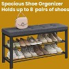 Shoe Bench, Entryway Shoe Rack with Foam Padded Seat, Linen, Metal Frame - Ideal for Living Room and Hallway - 4 of 4
