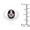 Slickblue Stylish Rhodium Plated Onyx Masonic Ring for Men with Cubic Zirconia Accents, Size 9-14 - 3 of 4