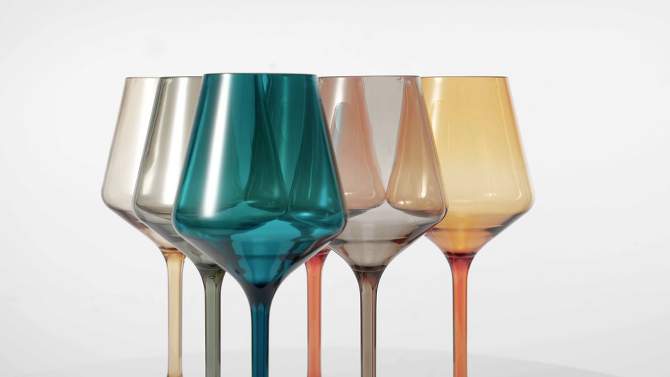 The Wine Savant Shatterproof Acrylic Muted Colored Wine Glasses, Stylish & Luxurious Design & a Unique Addition to Home Bar - 6 pk, 2 of 7, play video