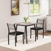 3 Piece Dining Table Set for 2, Farmhouse Kitchen Table and Upholstered Chair, Metal Frame Square Dining Room Furniture - 3 of 4
