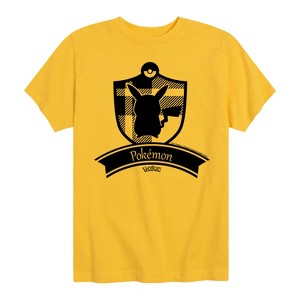 Boys' - Pokémon - Pikachu Plaid Badge Short Sleeve Graphic T-Shirt - 1 of 4