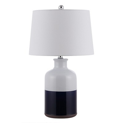 Dani Ceramic Table Lamp  - White/Navy - Safavieh