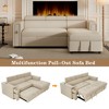Racxily 96" Multi-Functional Pull-Out Sofa Bed L-Shape Sectional Sofa with Adjustable Headrest, Wireless Charging, Cup Holders and Hidden Storage - 4 of 4