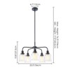 Rennnsan Ferlin 29" W 5 - Light Dome Mid-Century Modern Dimmable Chandelier - 3 of 4