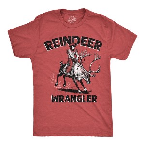 Mens Funny T Shirts Reindeer Wrangler Sarcastic Christmas Graphic Novelty Tee For Men - Crazy Dog Men's T Shirt Gift For Christmas - 1 of 4