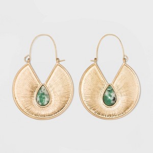 Fancy Wire Hoop Earrings - Universal Thread Green/Gold, Women