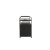 DOMETOUR Outdoor Bar Table, Wicker Bar Cart with Cabinet, Patio Serving Cart with Steel Top and One Ice Bucket, Lockable Wheels for Garden Poolside - 4 of 4