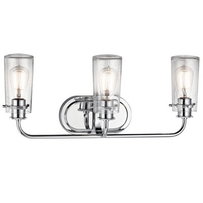 Braelyn 24" Distressed Bronze Bath Light with Clear Jar Shades