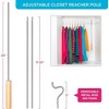 Hold N' Storage - Closet Reacher Pole with Shepherd Hook and Wooden Handle. Adjustable 2.75 to 5 Feet - 2 of 4