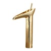 Munora Classic 1-Hole Single Handle Vessel Sink Waterfall Faucet, Solid Brass Construction, Gold/Polished Brass Finish - 2 of 3