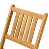 Resenkos 3-Piece Acacia Wood Bistro Set, Folding Patio Furniture with 2 Folding Chairs and Round Coffee Table, Teak, Slatted Finish, for Backyard, - 3 of 4