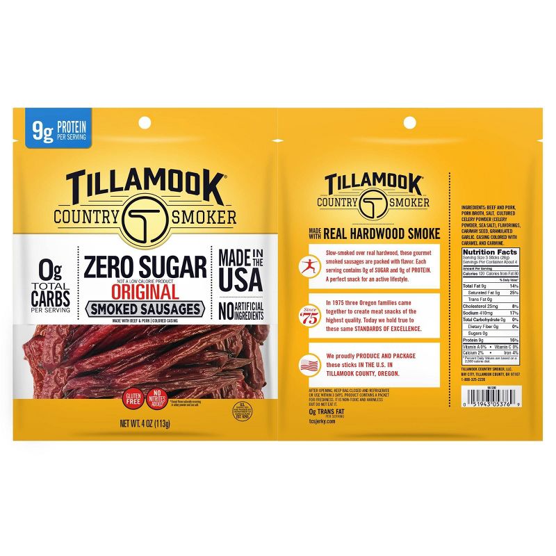 Tillamook Zero Sugar Original Smoked Sausages - 4oz, 4 of 7