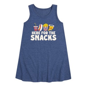 Girls' - Instant Message - Here For The Snacks Graphic Sleeveless Aline Dress - 1 of 4