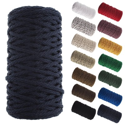 John Bead 4mm Navy Blue Braided Macrame Cord, 70yds