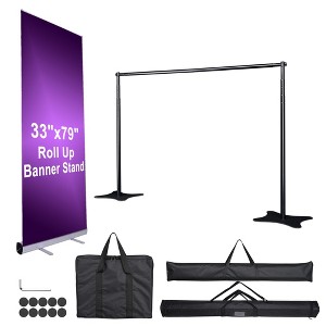 Yescom 10x10 Ft Backdrop Stand & Roll Up Banner Stand Kit Tradeshow Exhibition Events - 1 of 4