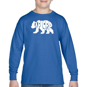 LA Pop Art Explore - Boy's Word Art Long Sleeve T-Shirt - 1 of 4
