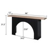 Kumasinova 66" Minimalist Console Table with Arch Base,Modern Entryway Table with Natural Wood Top,Sofa Table for Hallway,Entryway,Living Room,Black - 2 of 4