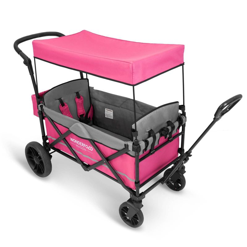 WONDERFOLD X2 Push and Pull Wagon Stroller - Pink, 5 of 10