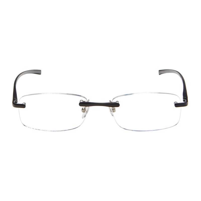 ICU Eyewear Stanford Rimless Black Reading Glasses, 3 of 9