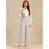 INSPIRE CHIC Women's Casual Office Adjustable Straps Wide Leg Jumpsuits - 4 of 4
