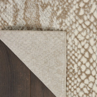 Ivory Beige 8' x 10' Abstract Animal Print Area Rug
