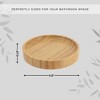 Evideco French Home Goods Natural Bamboo Soap Dish - Eco-Conscious Wooden Bar Soap Holder, Elegant Round Design - 3 of 4