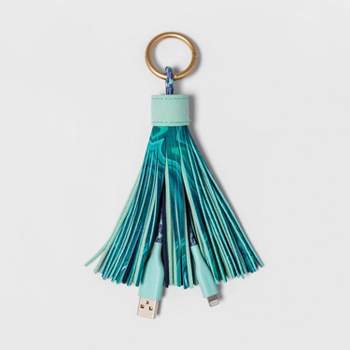 12" Lightning to USB-A Tassel Keychain Cable - heyday™ Cool Marble